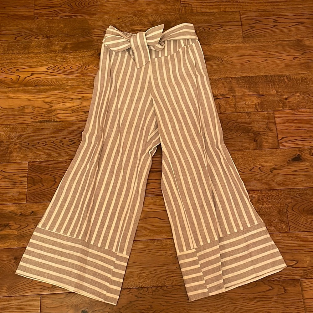 Wide leg flow strip pants